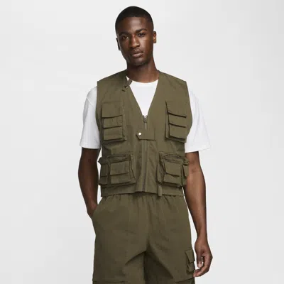 Nike Utility Waistcoat Cargo Khaki In Green