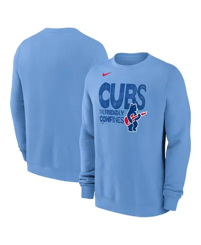 Nike Men's Light Blue Chicago Cubs Electric Bear Sweatshirt In Black