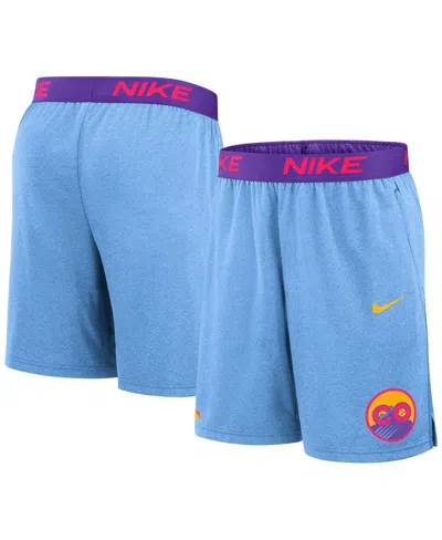 NIKE MEN'S LIGHT BLUE COLORADO ROCKIES 2025 CITY CONNECT AUTHENTIC COLLECTION PERFORMANCE KNIT SHORTS