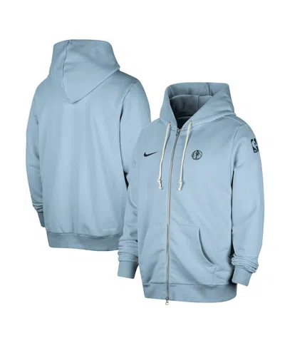 Nike Men's Light Blue Dallas Mavericks Authentic Standard Issue Full-zip Hoodie Jacket
