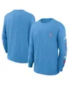 Nike Men's Light Blue Houston Oilers Rewind Heavy Max90 Pocket Long Sleeve T-shirt In Blue