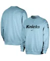 Nike Light Blue New York Knicks Courtside Standard Issue Performance Pullover Sweatshirt In Light Blue