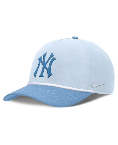 Nike Men's Light Blue New York Yankees Rise Dri-fit Adjustable Hat