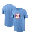 Nike Men's Light Blue St. Louis Cardinals Cooperstown Collection Team Logo T-shirt In Light Blue