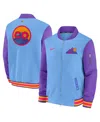 Nike Colorado Rockies Authentic Collection City Connect  Men's Mlb Full-zip Bomber Jacket In Blue
