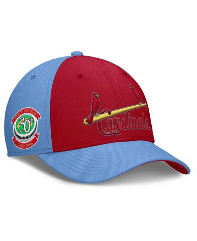 Nike Men's Light Blue/red St. Louis Cardinals Rise Swoosh Performance Flex Hat In Light Blue,red