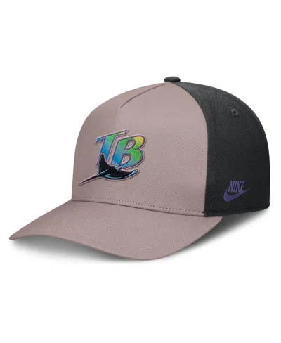 Nike Men's Light Brown/black Tampa Bay Rays Cooperstown Rise A-frame Adjustable Hat In Light Brown,black