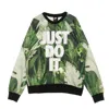 Nike Men's Lightweight Crewneck Sweatshirt Just Do It Crew Floral Spruce Aura In Green