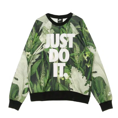 Nike Men's Lightweight Crewneck Sweatshirt Just Do It Crew Floral Spruce Aura