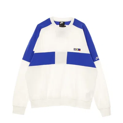 Nike Men's Lightweight Crewneck Sweatshirt M Sportswear Reissue Fairlead French-terry Crew Sail/game Roya In White