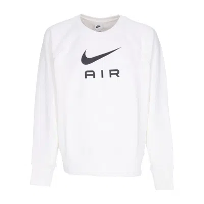 Nike Men's Lightweight Crewneck Sweatshirt Sportswear Air French Terry Crew White/black