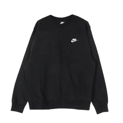 Nike Men's Lightweight Crewneck Sweatshirt Sportswear Club Black/white In Multi