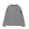 Nike Men's Lightweight Crewneck Sweatshirt Sportswear Tech Fleece Dk Gray Heather/black In Dk Grey Heather/black