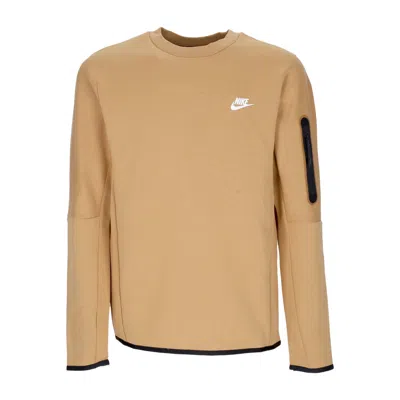 Nike Men's Lightweight Crewneck Sweatshirt Sportswear Tech Fleece Elemental Gold/sail