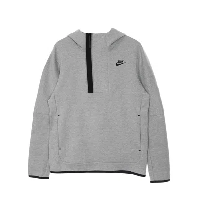 Nike Men's Lightweight Hooded Sweatshirt M Sportswear Tech Fleece Half Zip Hoodie Dk Gray Heather/black