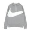 Nike Men's Lightweight Hooded Sweatshirt Swoosh Tech Fleece Pullover Hoodie In Dk Grey Heather/white/white