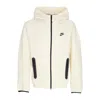 Nike Men's Lightweight Hooded Zip Sweatshirt Tech Fleece Full-zip Windrunner Hoodie Coconut Milk/black In Coconut Milk/black