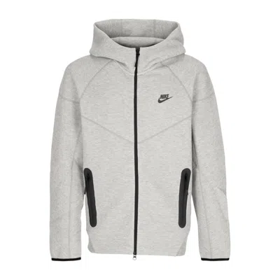 NIKE MEN'S LIGHTWEIGHT HOODED ZIP SWEATSHIRT TECH FLEECE FULL-ZIP WINDRUNNER HOODIE DK GRAY HEATHER/BLACK