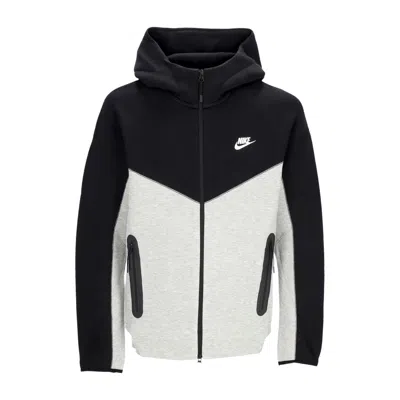 NIKE MEN'S LIGHTWEIGHT HOODED ZIP SWEATSHIRT TECH FLEECE FULL-ZIP WINDRUNNER HOODIE DK GRAY HEATHER/BLACK