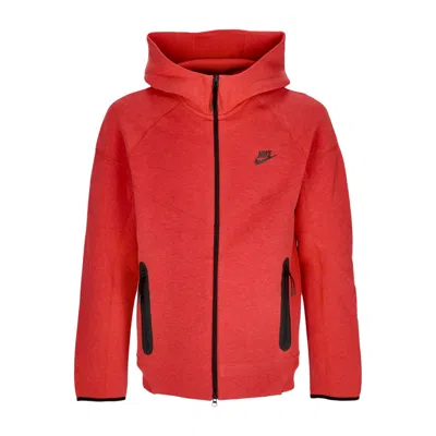 Nike Men's Lightweight Hooded Zip Sweatshirt Tech Fleece Full-zip Windrunner Hoodie Lt Univ Red Htr/black