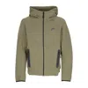 Nike Men's Lightweight Hooded Zip Sweatshirt Tech Fleece Full-zip Windrunner Hoodie Medium Olive/black In Medium Olive/black