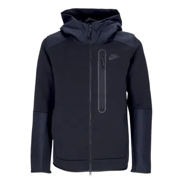 Nike Men's Lightweight Hooded Zip Sweatshirt Tech Fleece Overlay Full Zip Black/black/black