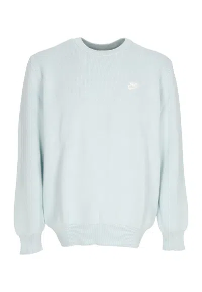 Nike Men's Lightweight Sweater Club Crewneck Glacier Blue/white