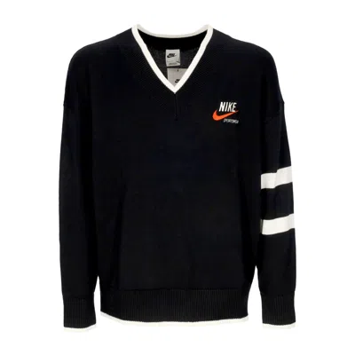 Nike Men's Lightweight Sweater Sportswear Trend Sweater Black/sail/team Orange/sail