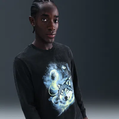 Nike Men's Long-sleeve Basketball T-shirt In Black
