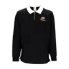 Nike Black Embroidered Polo In Black/sail