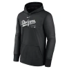 Nike Men's Los Angeles Dodgers Authentic Collection Practice  Therma Mlb Pullover Hoodie In Black