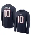 Nike Men's Mac Jones Navy New England Patriots Player Name Number Long Sleeve T-shirt In Navy