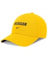 Nike Men's Maize Michigan Wolverines Club Adjustable Hat In Maize