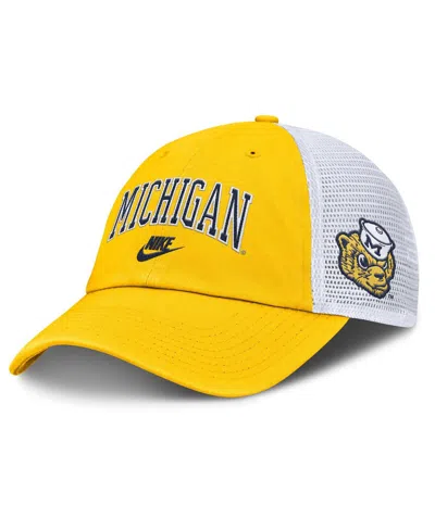 Nike Men's Maize Michigan Wolverines Club Legacy Adjustable Trucker Hat In Yellow