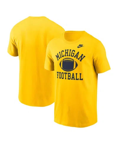 NIKE MEN'S MAIZE MICHIGAN WOLVERINES LEGACY FOOTBALL ICON T-SHIRT