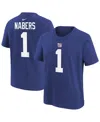 Nike Men's Malik Nabers Royal New York Giants Player Name Number T-shirt In Royal