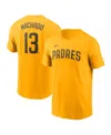 Nike Men's Manny Machado Gold San Diego Padres Fuse Name Number T-shirt In Gold