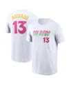 Nike Men's Manny Machado White San Diego Padres City Connect Fuse Name Number T-shirt In White