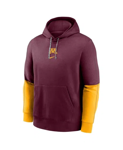 Nike Men's Maroon Minnesota Golden Gophers 2024 Sideline Club Fleece Pullover Hoodie In Red