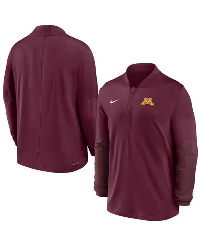 Nike Men's Maroon Minnesota Golden Gophers Dri-fit Half-zip Pullover Sweatshirt In Red