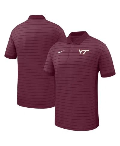 Nike Maroon Virginia Tech Hokies 2025 Early Season Coaches Sideline Victory Stripe Performance Polo In Burgundy