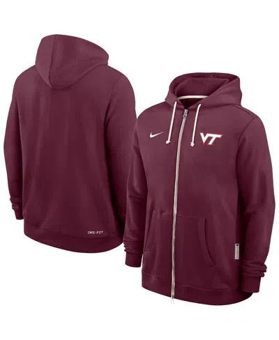 Nike Men's Maroon Virginia Tech Hokies 2025 Sideline Performance Full-zip Hoodie In Burgundy