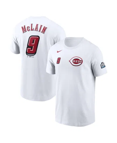 Nike Men's Matt Mclain White Cincinnati Reds 2025 Mlb Speedway Classic Name Number T-shirt In Gray