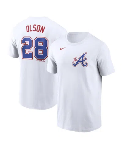 Nike Men's Matt Olson White Atlanta Braves City Connect Fuse Name Number T-shirt