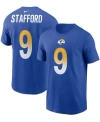Nike Men's Matthew Stafford Royal Los Angeles Rams Name And Number T-shirt In Royal