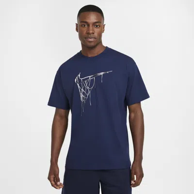 Nike Men's Max90 Loose-fit Basketball Graphic T-shirt In Blue