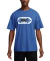 Nike Men's Max90 Relaxed Fit Short Sleeve Logo Graphic Training T-shirt In Blue