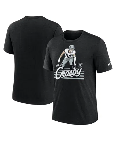 Nike Men's Maxx Crosby Heather Black Las Vegas Raiders Player Graphic T-shirt