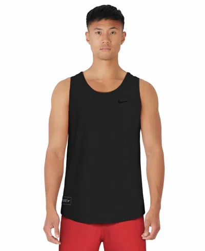 Nike Men's Mesh Sleeveless Tank Swim Top In Black