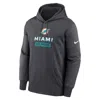 Nike Men's Miami Dolphins Toss Sweep Menâs  Therma Nfl Pullover Hoodie In Black